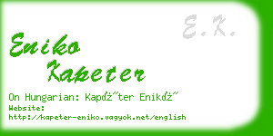 eniko kapeter business card